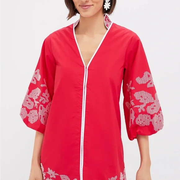 Tuckernuck Red and White Dress Caftan NWT Size S - Picture 8 of 8